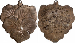 PERU. Silver Floral Shaped Marriage Medal, 1889. PCGS AU-58.

Obverse: Floral petal pattern; Reverse: Inscription: Jose R. Gallo Emilia Porras - 17 ...