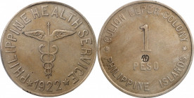 PHILIPPINES. Culion Leper Colony. Peso, 1922. PCGS VF-25.

KM-16. With PhM Countermark. A nicely struck, though circulated, Token Peso that offers g...