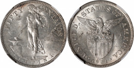 PHILIPPINES. 50 Centavos, 1921. Manila Mint. NGC MS-62.

KM-171; Allen-14.10. An alluring minor that displays some good mint luster, though signs of...
