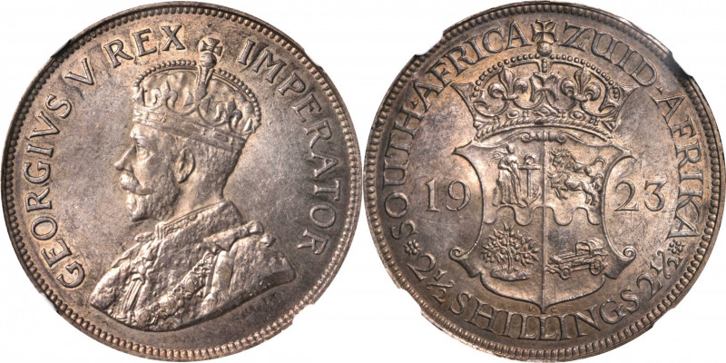 SOUTH AFRICA. 2-1/2 Shillings, 1923. George V. NGC AU-58.

KM-19.1. A well str...