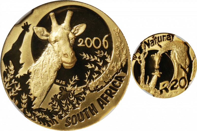 SOUTH AFRICA. 20 Rand, 2006. Natura Series, Giraffe. NGC PROOF-70 Ultra Cameo.
...