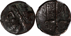 SICILY. Syracuse. Hieron II, 275-215 B.C. AE Litra, 263-218 B.C. NGC Ch VF.

HGC-2, 1550. Obverse: Head of Poseidon left, wearing tainia; Reverse: O...