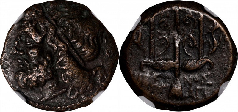 SICILY. Syracuse. Hieron II, 275-215 B.C. AE Litra, 263-218 B.C. NGC VF.

HGC-...