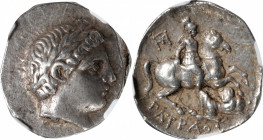 MACEDON. Paeonia. Kingdom of Paeonia. Patraos. AR Tetradrachm (11.83 gms), Astibos or Damastion Mint, ca. 335-315 B.C. NGC Ch EF, Strike: 5/5 Surface:...