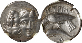 THRACE. The Danubian District. Istros. AR Drachm (5.40 gms), ca. 313-280 B.C. NGC Ch EF, Strike: 3/5 Surface: 3/5. Marks.

HGC-3.2, 1804.&nbsp;Obver...