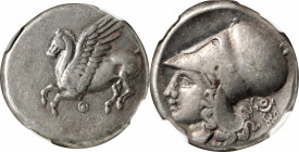 AKARNANIA. Thyrrheion. AR Stater (8.64 gms), ca. 320-280 B.C. NGC Ch VF, Strike: 5/5 Surface: 4/5.

HGC-4, 919; Pegasi-13; BCD Akarnania-373.3.&nbsp...