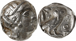 ATTICA. Athens. AR Tetradrachm (16.95 gms), ca. 454-404 B.C. NGC EF, Strike: 5/5 Surface: 3/5. Light Graffito.

HGC-4, 1597; Kroll-8. Possible Near ...