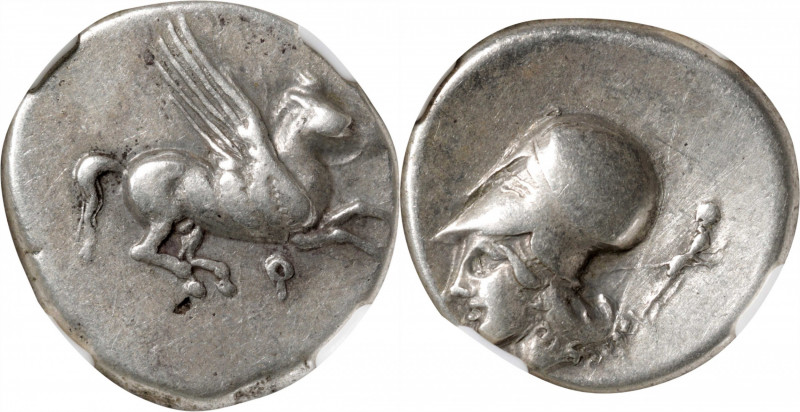 CORINTHIA. Corinth. AR Stater (8.45 gms), ca. 405-345 B.C. NGC VF, Strike: 4/5 S...