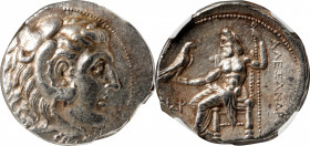 ASIA MINOR. AR Tetradrachm (17.13 gms), Uncertain Mint, ca. 320-280 B.C. NGC Ch AU, Strike: 4/5 Surface: 4/5.

Pr-3076.&nbsp;Struck in the name and ...