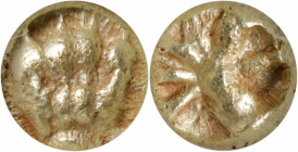 IONIA. Uncertain Mint. EL 1/24 Stater (0.58 gms), ca. 600-550 B.C. NGC AU, Strike: 5/5 Surface: 4/5.

Rosen-285.&nbsp;Obverse: Lion's paw; Reverse: ...