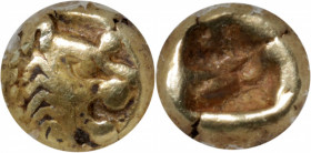 LYDIA. Time of Alyattes to Kroisos, ca. 620/10-550/39 B.C. EL Hemihekte (1.18 gms), Sardes Mint. NGC F, Strike: 5/5 Surface: 3/5.

SNG Kayhan-1015; ...