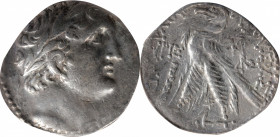 SYRIA. Phoenicia. Tyre. AR Shekel, Dated CY 115 (12/1 B.C.). ICG VF 30.

HGC-10, 357. &nbsp;Obverse: Laureate bust of Melkart right, with drapery ti...
