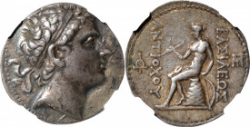 SYRIA. Seleukid Kingdom. Antiochos III (the Great), 223-187 B.C. AR Tetradrachm (17.00 gms), Seleukeia on the Tigris Mint, ca. 211/0 B.C. NGC EF, Stri...