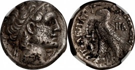PTOLEMAIC EGYPT. Kleopatra VII Thea Neotera, 51-30 B.C. AR Tetradrachm, Alexandreia Mint, Dated RY 10 (43/2 B.C.). NGC EF, Strike: 4/5 Surface: 2/5.
...