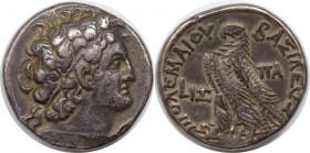 Griechische Münzen. AEGYPTUS. Ptolemaios IX. (116-106 v. Chr). AR-Tetradrachme, Paphos. 13,88 g. 24,5 mm. Vs.: Kopf Ptolemaios I. r. Rs.: Adler l. auf...