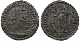 Römische Münzen, MÜNZEN DER RÖMISCHEN KAISERZEIT. Licinius I. (308-324 n. Chr). Follis (2.46 g. 21 mm). Vs.: IMP C VAL LICIN LICINIVS PF AVG, Kopf mit...