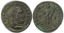 Römische Münzen, MÜNZEN DER RÖMISCHEN KAISERZEIT. Licinius I. (308-324 n. Chr). Follis (5.42 g. 23.5 mm). Vs.: IMP C LIC LICINIVS PF AVG, Kopf mit Lor...