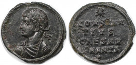 Römische Münzen, MÜNZEN DER RÖMISCHEN KAISERZEIT. Constantius II. (337-361 n. Chr). AE. (1.82 g. 18 mm) Vs.: Büste mit Lorbeerkranz n. l. Rs.: ✱ über ...