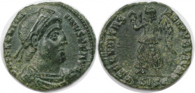 Römische Münzen, MÜNZEN DER RÖMISCHEN KAISERZEIT. Valentinianus I. (364-375 n. Chr). Ae 3 (2.22 g. 18 mm) Vs.: DN VALENTINIANVS PF AVG, Drapierte, kür...