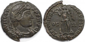 Römische Münzen, MÜNZEN DER RÖMISCHEN KAISERZEIT. Valens (364-378 n. Chr). Follis. (2.55 g. 18 mm) Vs.: D N VALENS PF AVG, Drapierte, Büste mit Perlen...
