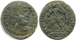 Römische Münzen, MÜNZEN DER RÖMISCHEN KAISERZEIT. Valens (364-378 n. Chr). Follis 367-375 n. Chr., Siscia. (2.71 g. 18 mm) Vs.: D N VALENS PF AVG, Dra...