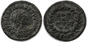 Römische Münzen, MÜNZEN DER RÖMISCHEN KAISERZEIT. Valentinianus II. (375-392 n. Chr). Ae 4. (1.54 g. 15 mm) Vs.: DN VALENTINIANVS PF AVG, Drapierte, k...