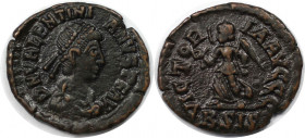 Römische Münzen, MÜNZEN DER RÖMISCHEN KAISERZEIT. Valentinianus II. (375-392 n. Chr). Ae 4, 384-387 n. Chr. (1.05 g. 13.5 mm) Vs.: DN VALENTINIANVS PF...
