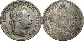 RDR – Habsburg – Österreich, RÖMISCH-DEUTSCHES REICH. Franz Joseph I. (1848-1916). 1 Florin 1888. 12,34 g. 0.900 Silber. 0.36 OZ. KM 2222. Fast Stempe...