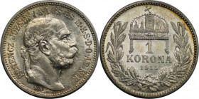 RDR – Habsburg – Österreich, RÖMISCH-DEUTSCHES REICH. Österreich-Ungarn. Franz Joseph I. 1 Korona 1915 KB. 5,0 g. 0.835 Silber. 0.13 OZ. KM 492. Fast ...