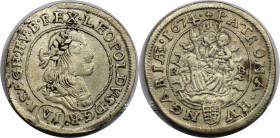 RDR – Habsburg – Österreich, RÖMISCH-DEUTSCHES REICH. Österreich-Ungarn. Leopold I. (1657-1705). 6 Kreuzer 1674 KB. Sehr schön+