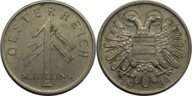 RDR – Habsburg – Österreich, REPUBLIK ÖSTERREICH. 1 Schilling 1934. Kupfer-Nickel. KM 2851. Stempelglanz