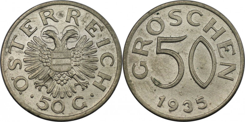 RDR – Habsburg – Österreich, REPUBLIK ÖSTERREICH. 50 Groschen 1935. Kupfer-Nicke...