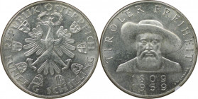 RDR – Habsburg – Österreich, REPUBLIK ÖSTERREICH. 150 Jahre Tiroler Freiheit. 50 Schilling 1959. 20,0 g. 0.900 Silber. 0.58 OZ. KM 2888. Stempelglanz,...