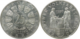 RDR – Habsburg – Österreich, REPUBLIK ÖSTERREICH. 40 Jahre Kärntner Volksabstimmung. 25 Schilling 1960. 13,0 g. 0.800 Silber. 0.33 OZ. KM 2890. Fast S...