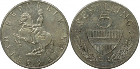 RDR – Habsburg – Österreich, REPUBLIK ÖSTERREICH. 5 Schilling 1963. Silber. KM 2889. Fast Vorzüglich