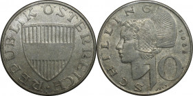 RDR – Habsburg – Österreich, REPUBLIK ÖSTERREICH. 10 Schilling 1965. Silber. KM 2882. Sehr schön-vorzüglich