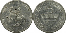 RDR – Habsburg – Österreich, REPUBLIK ÖSTERREICH. 5 Schilling 1965. 5,2 g. 0.640 Silber. 0.1 OZ. KM 2889. Vorzüglich-stempelglanz, Kl.Flecken