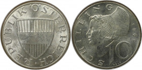 RDR – Habsburg – Österreich, REPUBLIK ÖSTERREICH. 10 Schilling 1969. Silber. KM 2882. Vorzüglich-stempelglanz