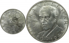RDR – Habsburg – Österreich, REPUBLIK ÖSTERREICH. 100. Geburtstag von Franz Lehar. 25 Schilling 1970. 13,0 g. 0.800 Silber. 0.33 OZ. KM 2907. Stempelg...