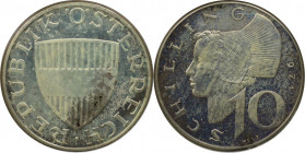 RDR – Habsburg – Österreich, REPUBLIK ÖSTERREICH. 10 Schilling 1971. Silber. KM 2882. Polierte Platte