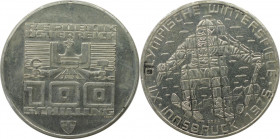 RDR – Habsburg – Österreich, REPUBLIK ÖSTERREICH. XII Olympische Winterspiele, Innbruck 1976 - Schifahrer. 100 Schilling 1975. 24,0 g. 0.640 Silber. 0...