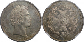 Altdeutsche Münzen und Medaillen, BAYERN / BAVARIA. Ludwig I. (1825-1848). Theresienorden. Geschichtstaler 1827. Silber. AKS 119. NGC MS 63+