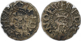 Altdeutsche Münzen und Medaillen, SCHLESWIG - HOLSTEIN - GOTTORP. Friedrich III. (1616-1659). 1/96 Taler (Sechsling) 1621. Zwei Kleeblätter. Die Schle...