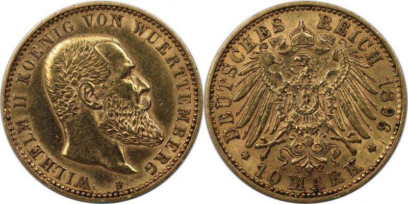 Deutsche Münzen und Medaillen ab 1871, REICHSGOLDMÜNZEN, Wurttemberg. Wilhelm II...