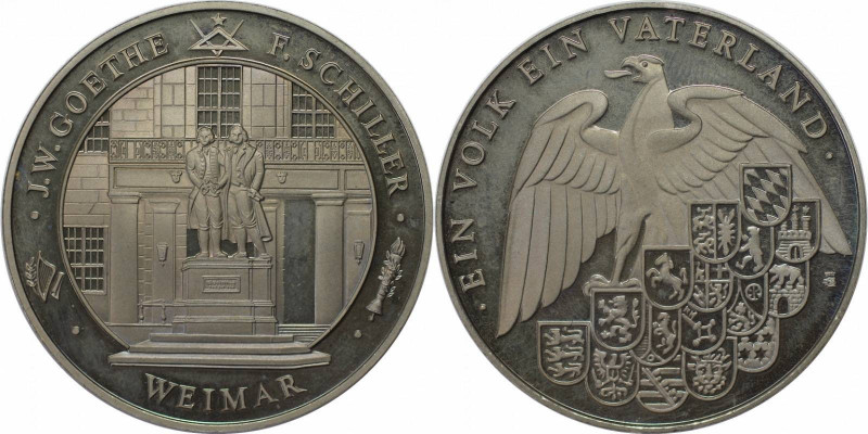 Deutsche Münzen und Medaillen ab 1871, WEIMARER REPUBLIK. Goethe-Schiller. Medai...