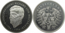 Deutsche Münzen und Medaillen ab 1945, BUNDESREPUBLIK DEUTSCHLAND. BUNDESPRÄSIDENT RICHARD VON WEIZSÄCKER. Medaille 1994. Silber. Polierte Platte