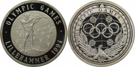 Deutsche Münzen und Medaillen ab 1945, BUNDESREPUBLIK DEUTSCHLAND. Olympic Games-Lillehammer. Medaille 1994. Silber. Polierte Platte