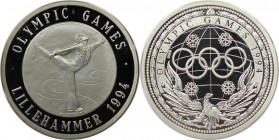 Deutsche Münzen und Medaillen ab 1945, BUNDESREPUBLIK DEUTSCHLAND. Olympic Games-Lillehammer. Medaille 1994. Zertifikat. Silber. Polierte Platte