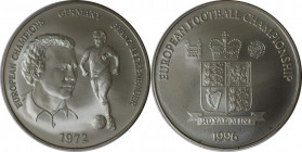 Deutsche Münzen und Medaillen ab 1945, BUNDESREPUBLIK DEUTSCHLAND. Europameisterschaft Deutschland 1972 - Franz Beckenbauer. Medaille 1996, Zertifikat...