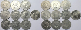 Deutsche Münzen und Medaillen ab 1945, Lots und Samllungen. DDR. 20 Mark x 10 Stück. Set 1971-1972. Vorzüglich - Stempelglanz und Stempelglanz